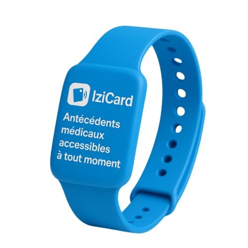 Bracelet IziCare avec texte en français - Informations médicales